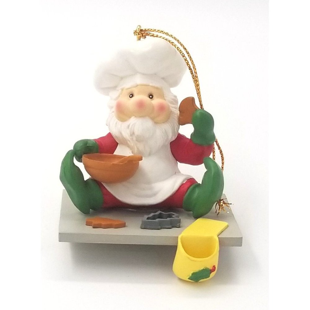 Vintage Santakins Collectibles Ornament Santa Chubby Chef Baking